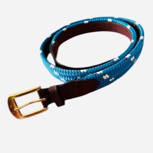 YORK RIVER TRADERS  Mariner Leather Rope Belt Compass Men’s Size 42 Blue 1408-25